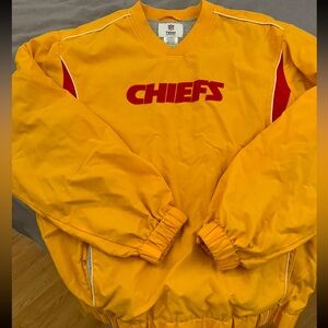 vintage kansas city chiefs yellow windbreaker